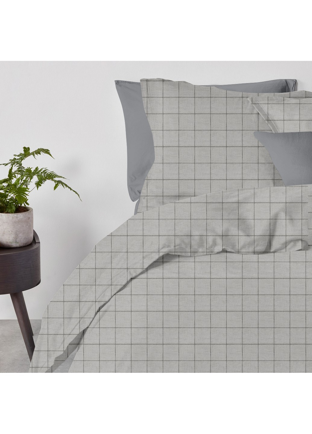 Комплект семейного постельного белья на резинке Cell Ashgrey Graphite 2х160х220 см (4822052083062) Cosas (252029524)