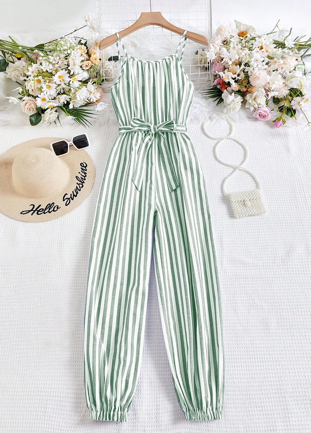 Комбінезон SHEIN комбінезон-брюки смужка комбінований кежуал поліестер