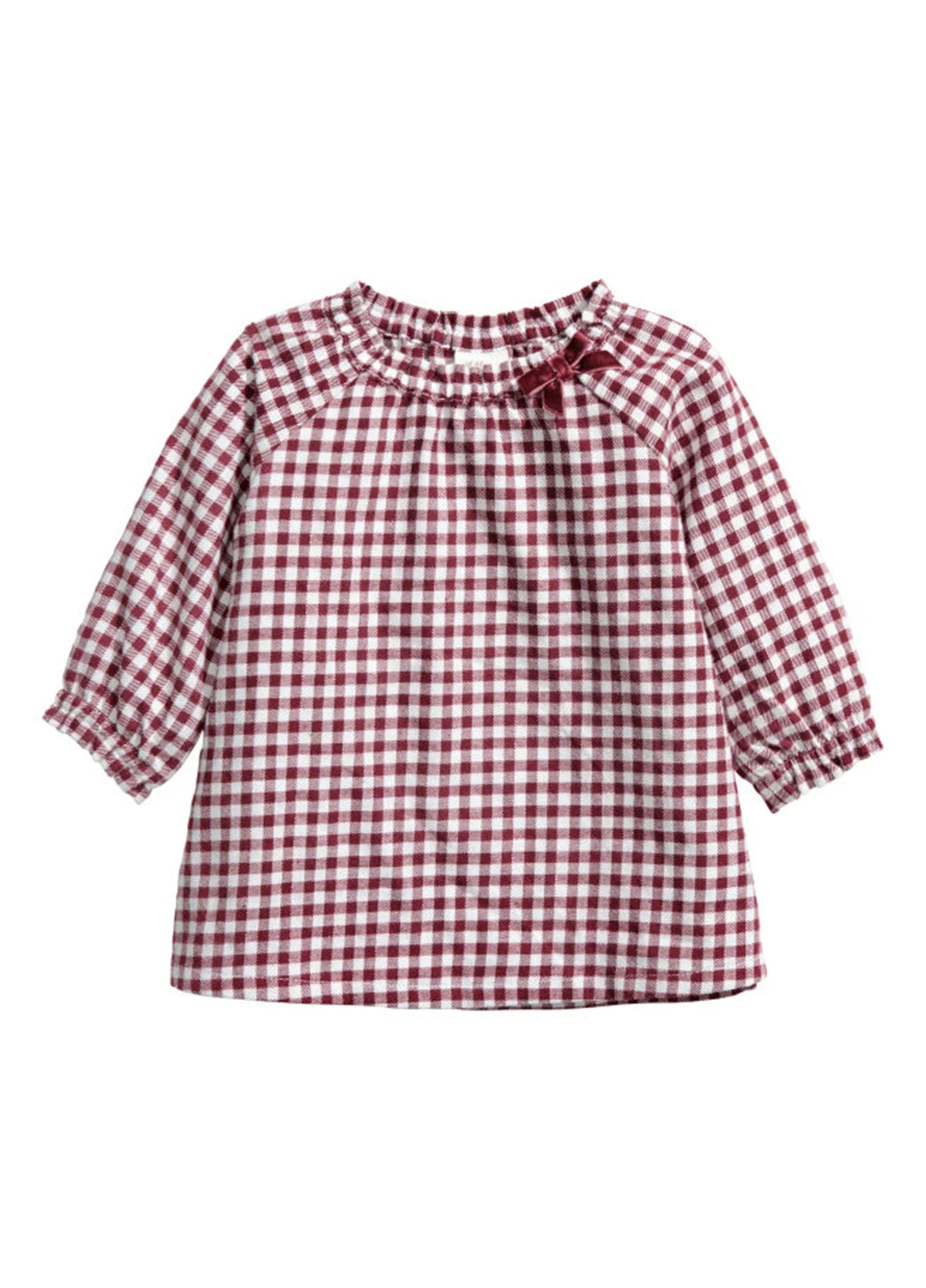 Бордовая в клетку блузка H&M демисезонная