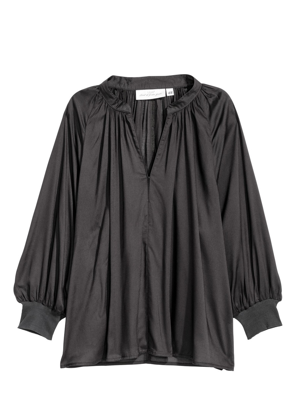 Черная летняя блуза оверсайз H&M