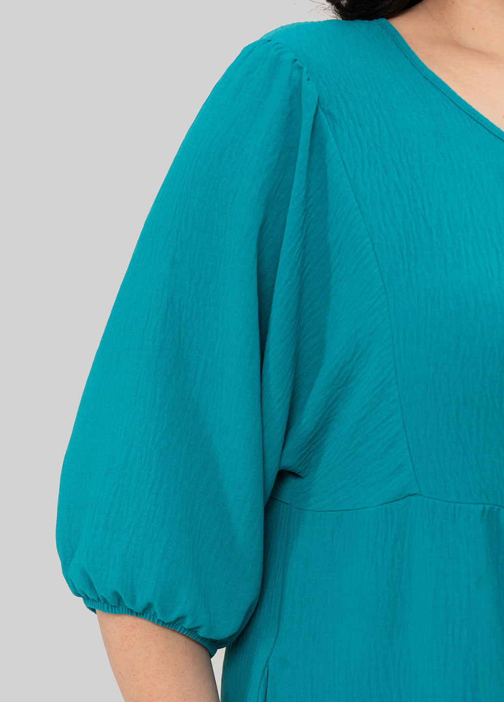 Бірюзова кежуал сукня в стилі армпір A'll Posa однотонна