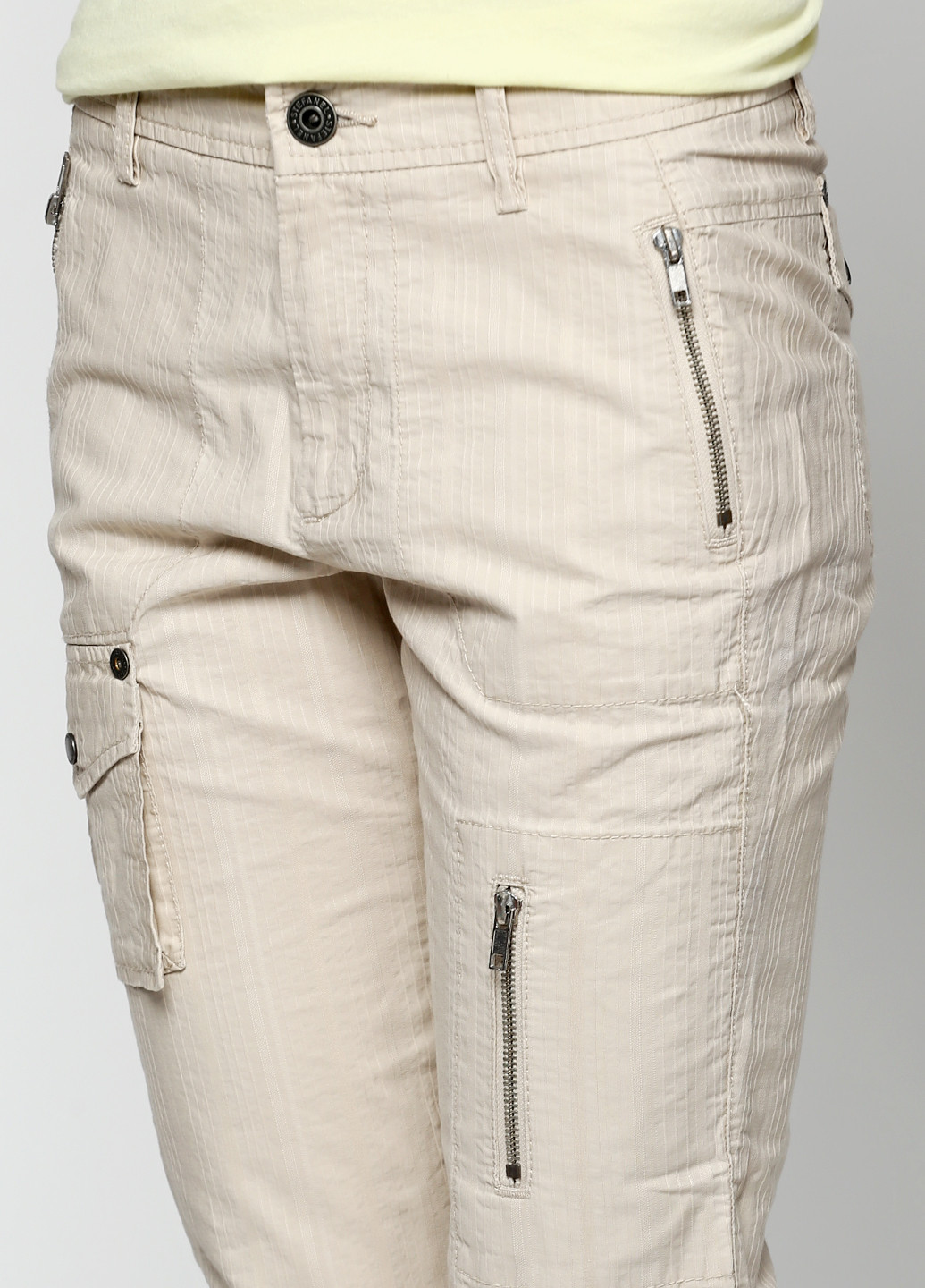 Светло-бежевые кэжуал демисезонные прямые брюки Stefanel
