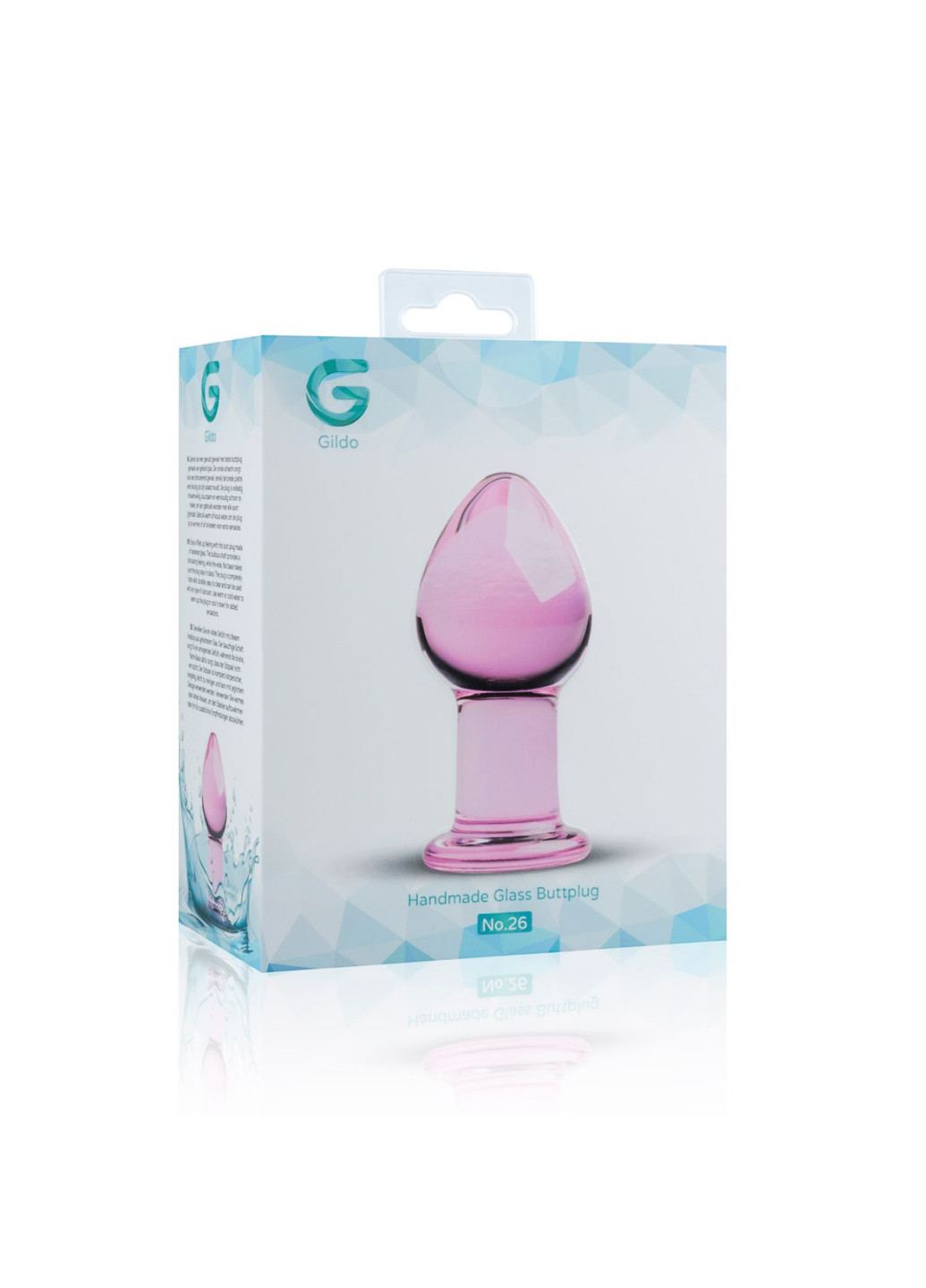 Розовая анальная пробка из стекла Pink Glass Buttplug No. 27 Gildo (252176682)