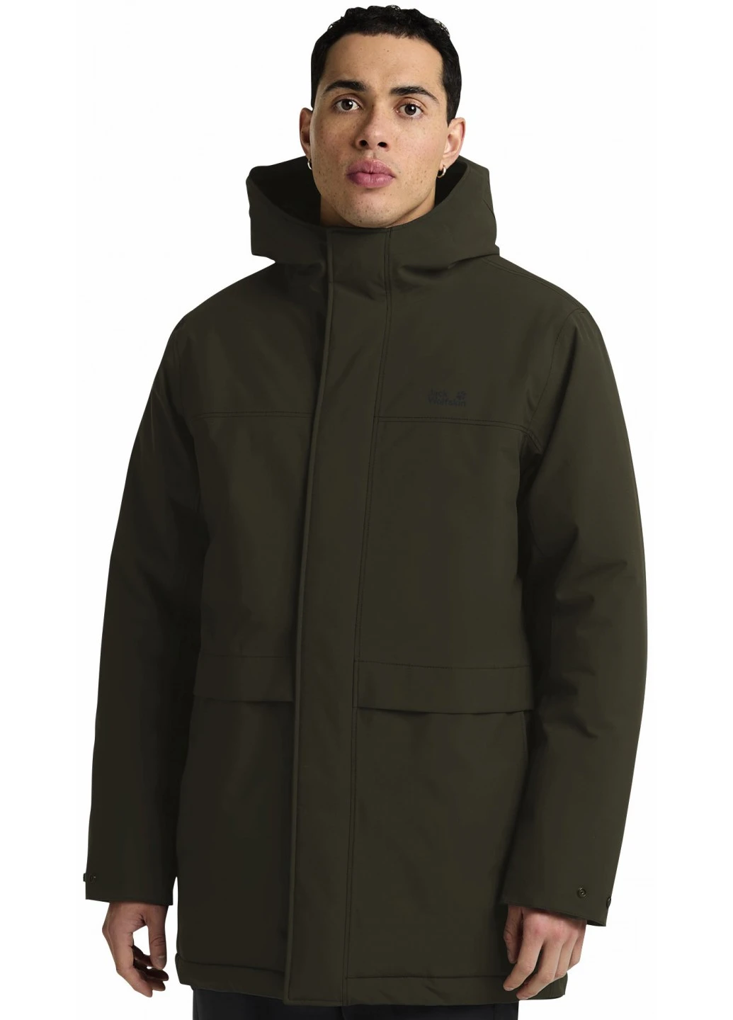 Оливковая (хаки) демисезонная куртка Jack Wolfskin COLD CAMP COAT M