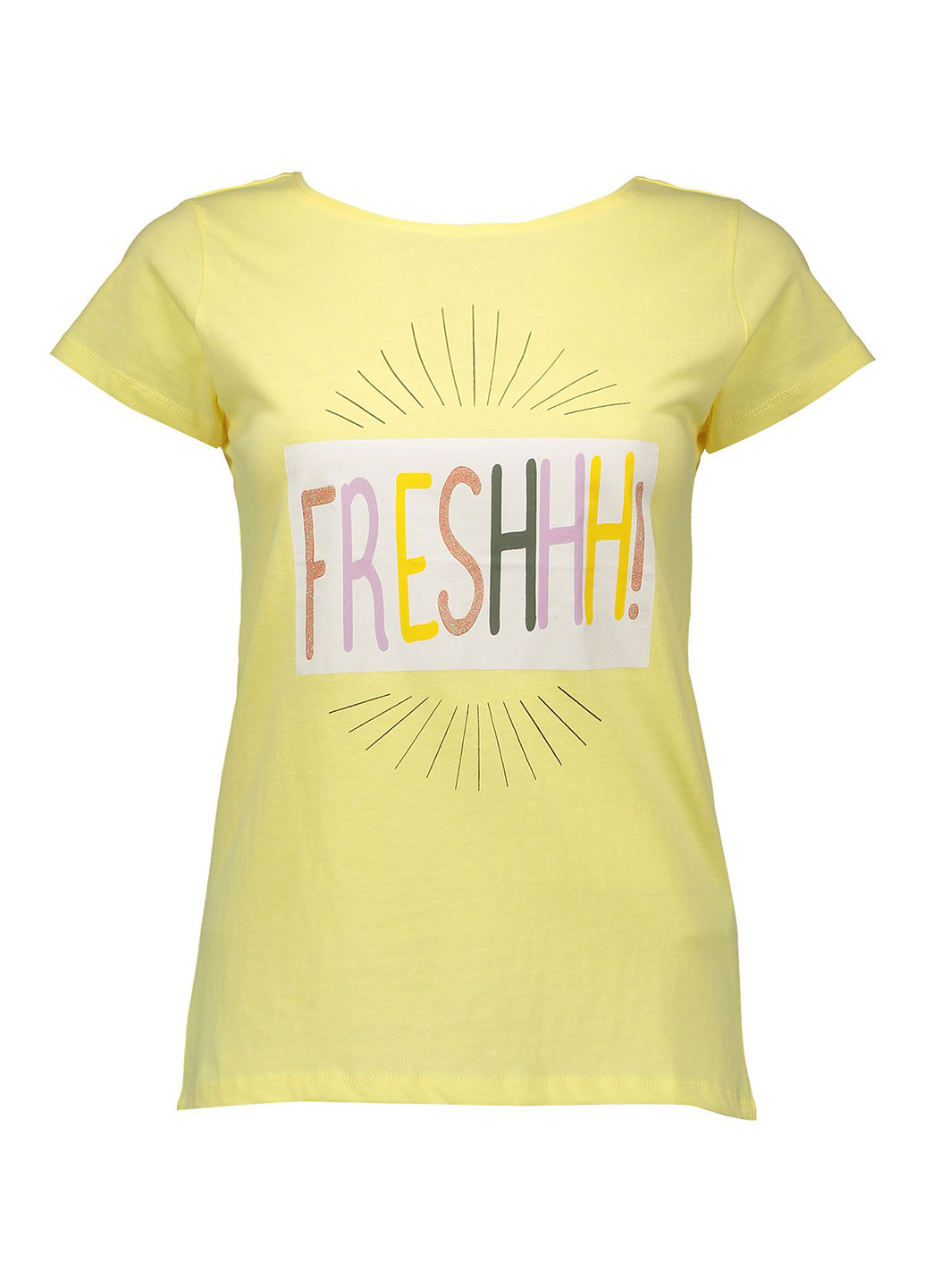 Желтая летняя футболка с коротким рукавом Piazza Italia