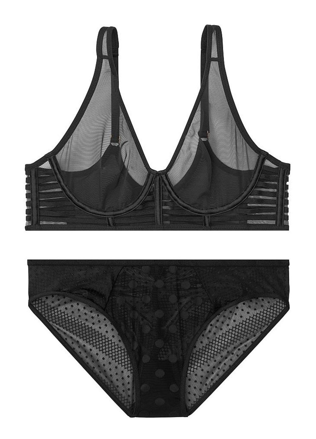 Черный демисезонный комплект (бюстгальтер, трусики) Victoria's Secret