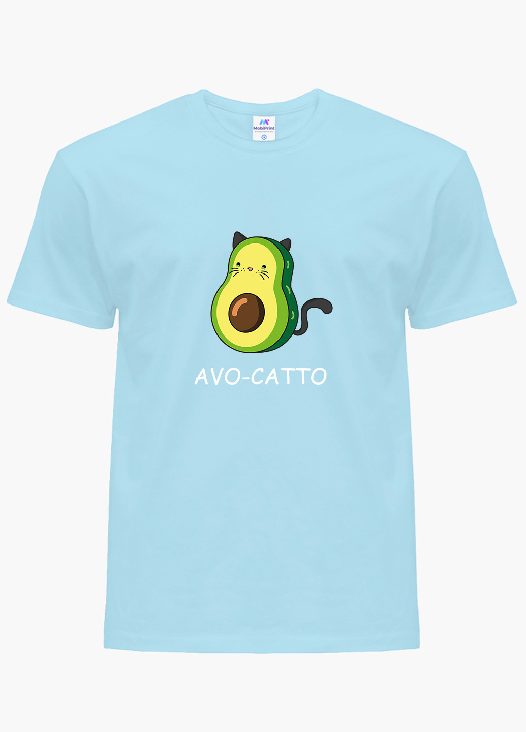 Блакитна демісезонна футболка дитяча авокадо (avocado) (9224-1372) MobiPrint