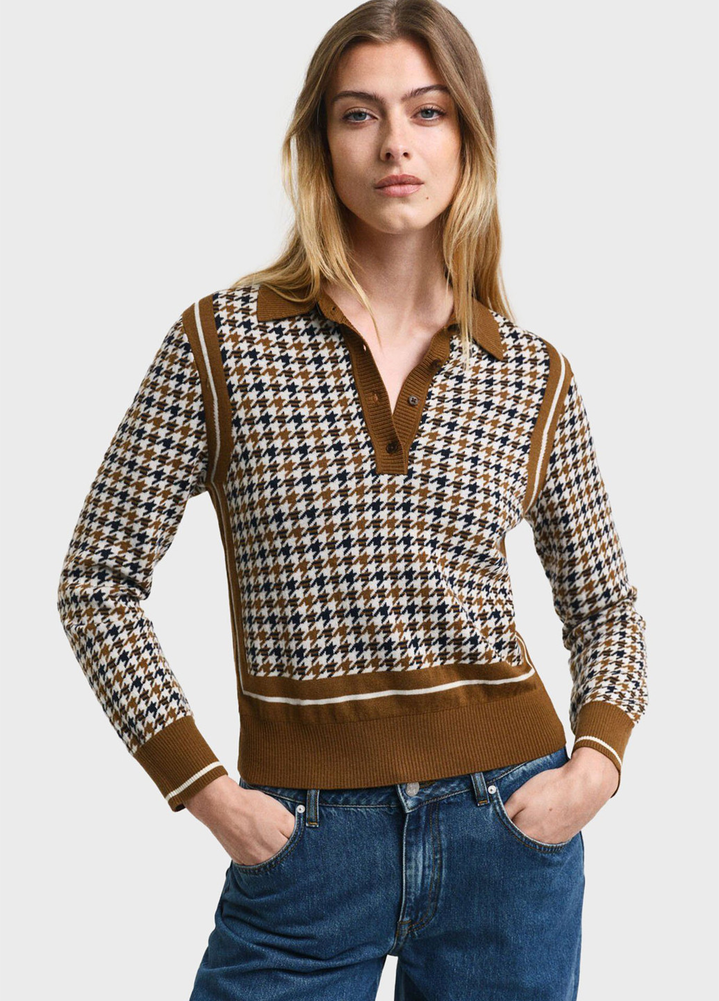 Коричневый зимний пуловер пуловер Gant