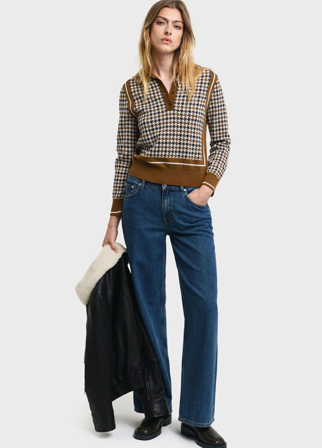 Коричневый зимний пуловер пуловер Gant