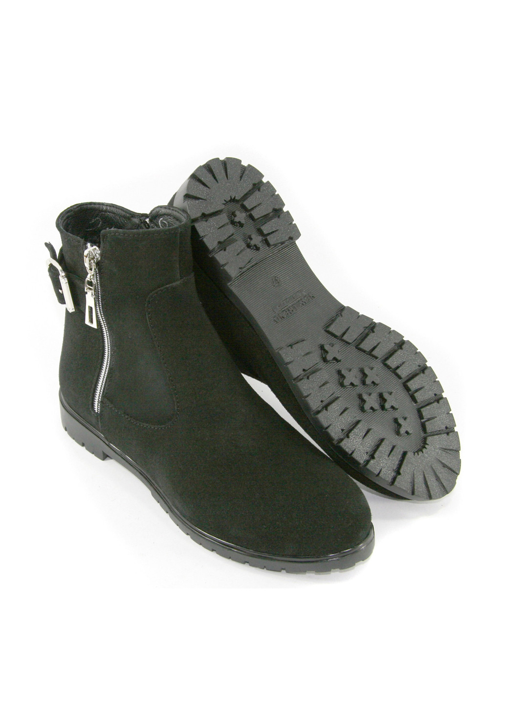 Осенние ботинки Mila с молнией, с пряжкой из натуральной замши