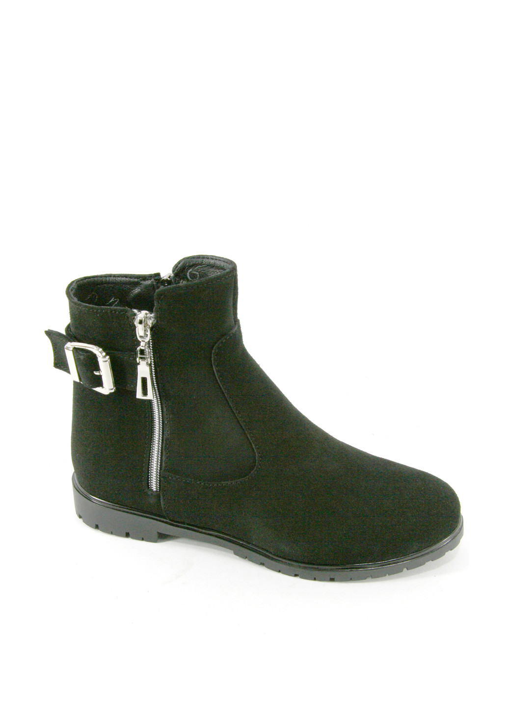 Осенние ботинки Mila с молнией, с пряжкой из натуральной замши
