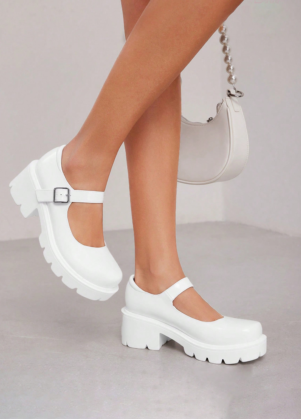 SHEIN Туфли мери джейн белый з искусственная кожа, китай — демисезон (337992253)