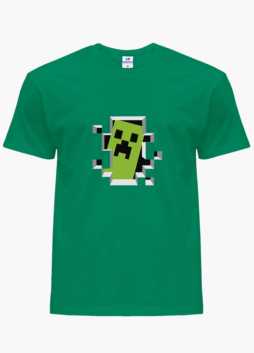 Зеленая демисезонная футболка детская майнкрафт (minecraft)(9224-1709) MobiPrint