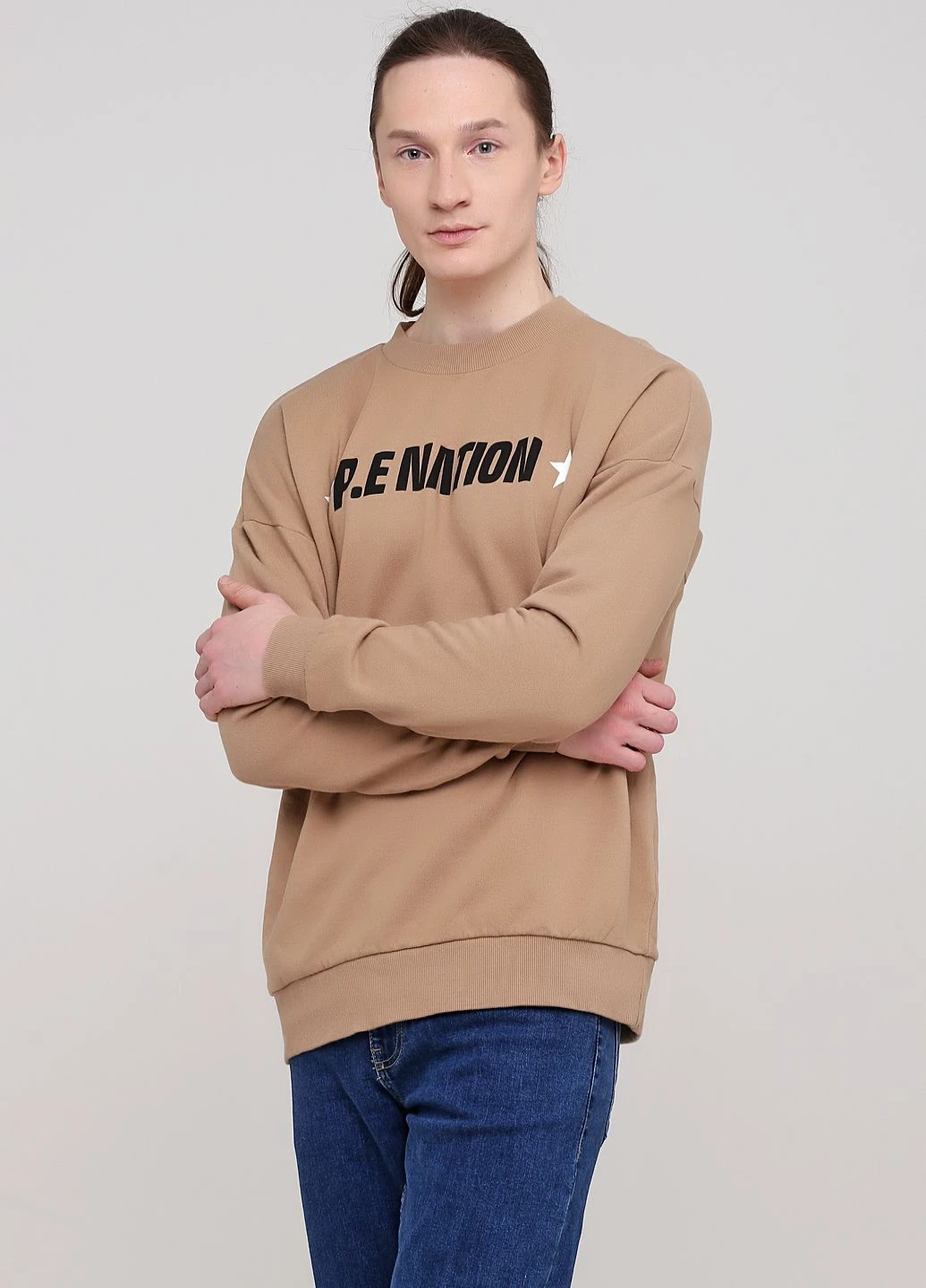 Светло-коричневый свитшот H&M однотонный (237304891)