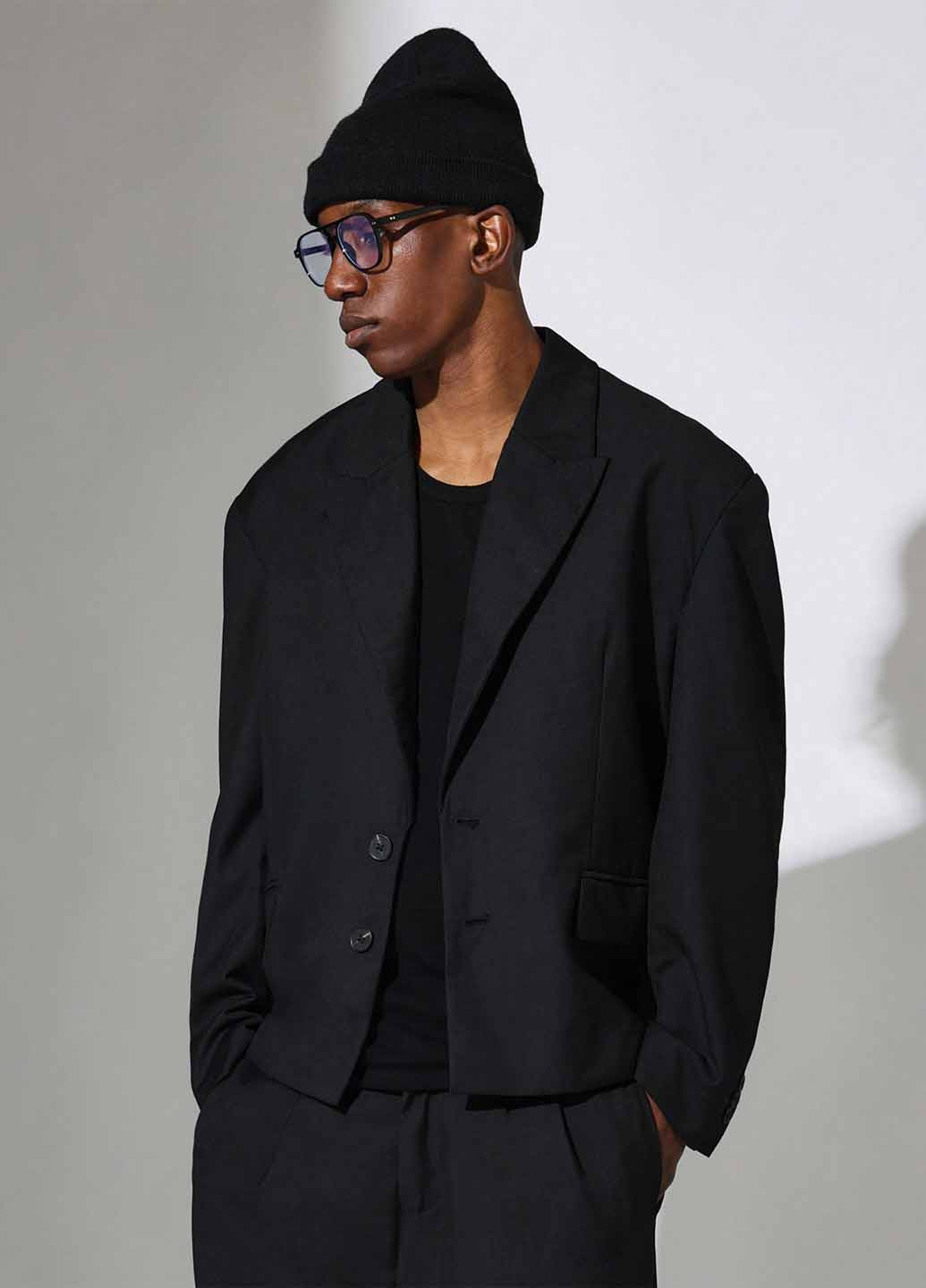 Чорний демісезонний костюм (піджак, штани) брючний SHEIN