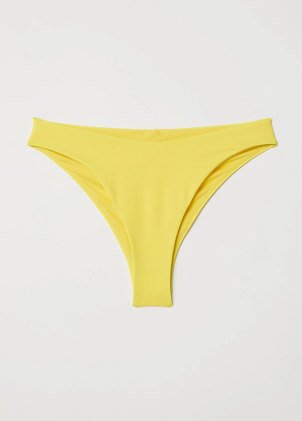Купальні труси H&M бікіні однотонні жовті пляжні трикотаж, поліестер