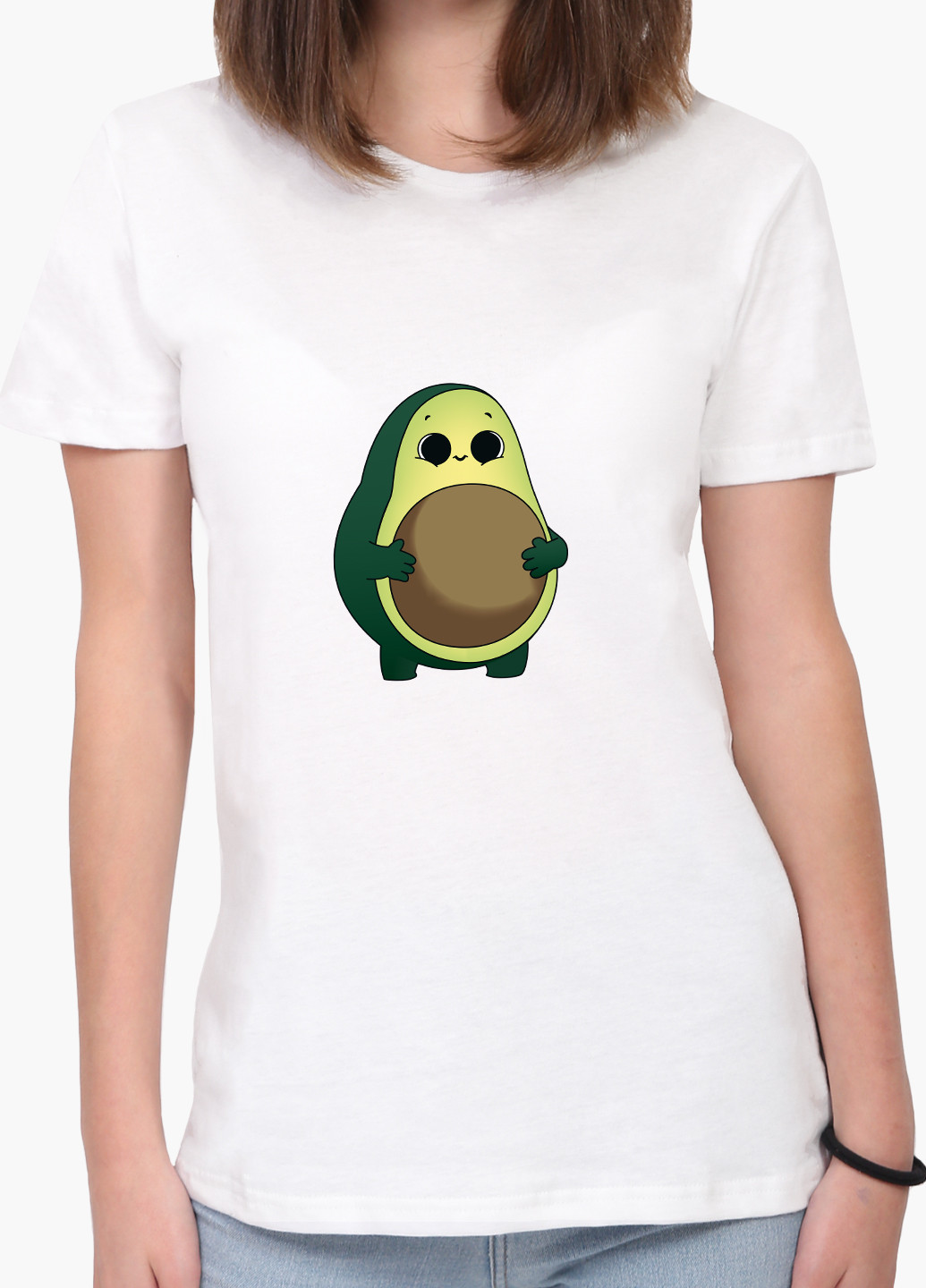 Белая демисезон футболка женская авокадо (avocado) белый (8976-2031) xxl MobiPrint