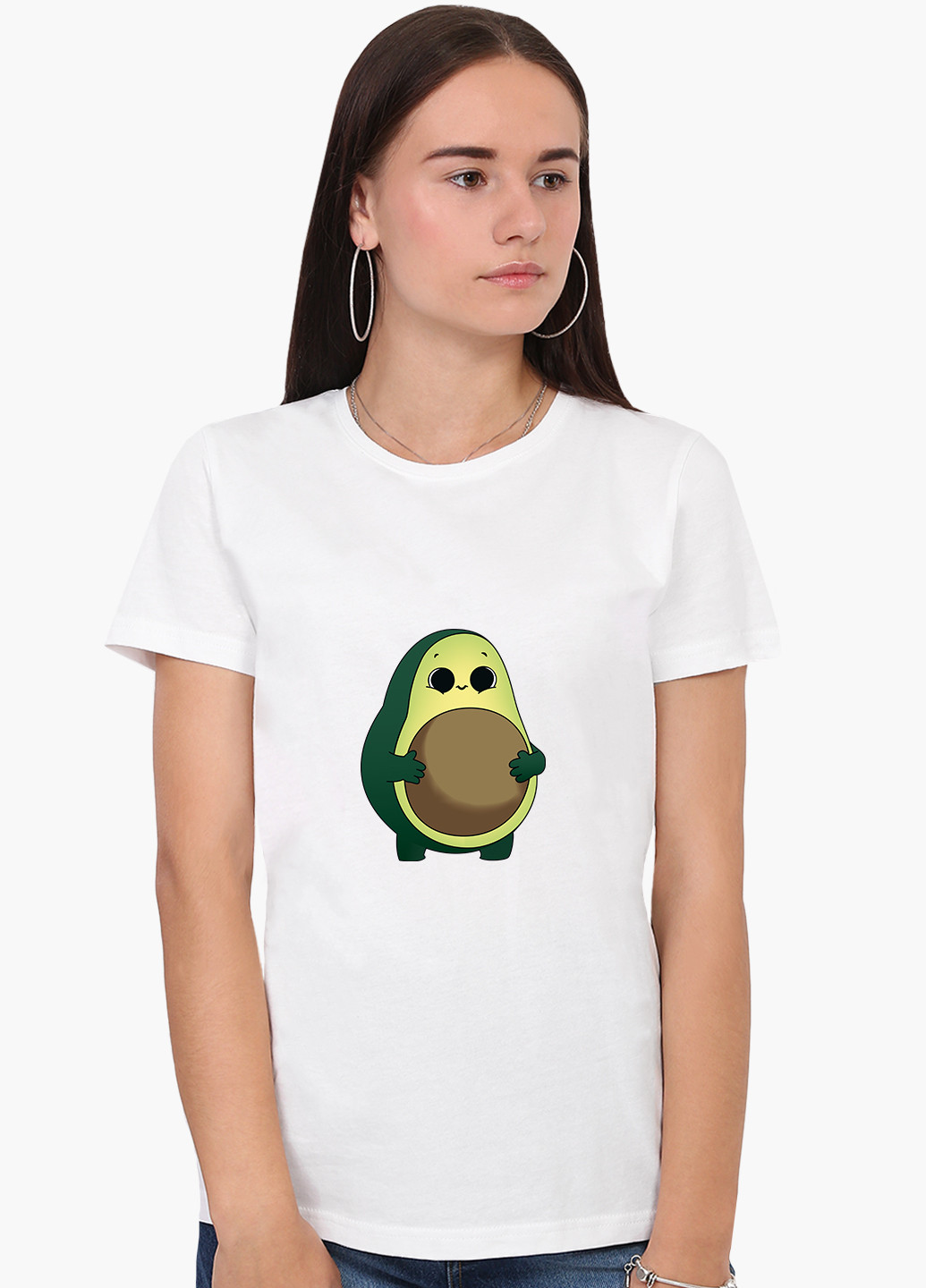 Біла демісезон футболка жіноча авокадо (avocado) білий (8976-2031) xxl MobiPrint