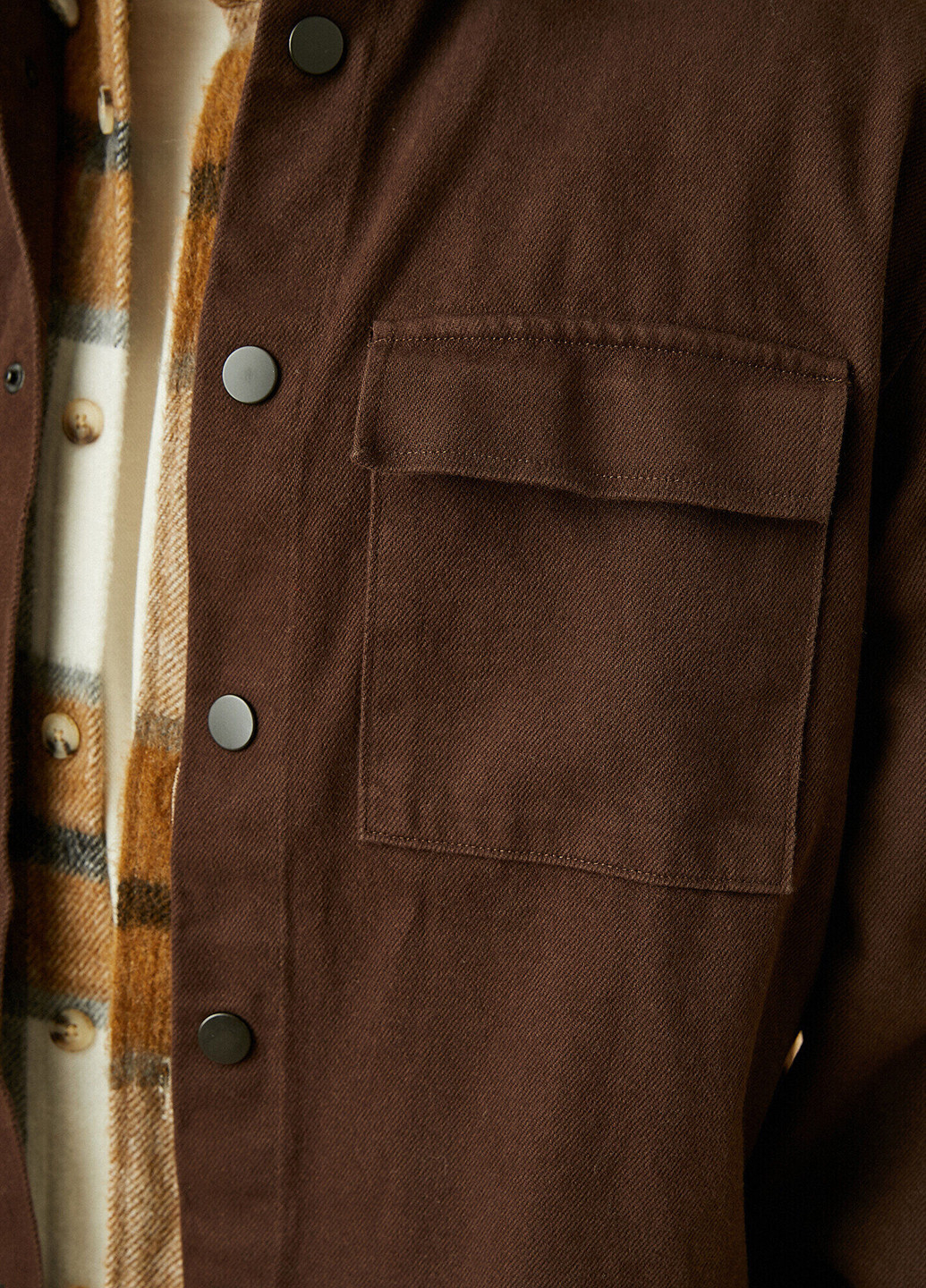 Темно-коричневая кэжуал рубашка однотонная KOTON