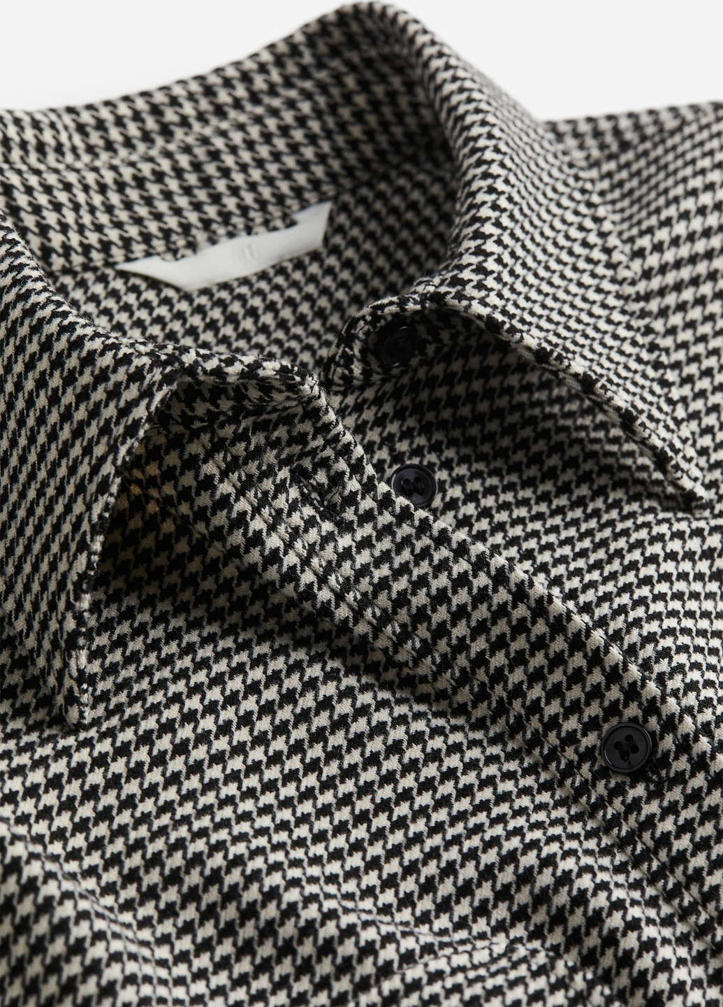 Черно-белая кэжуал рубашка с узором "гусиная лапка" H&M