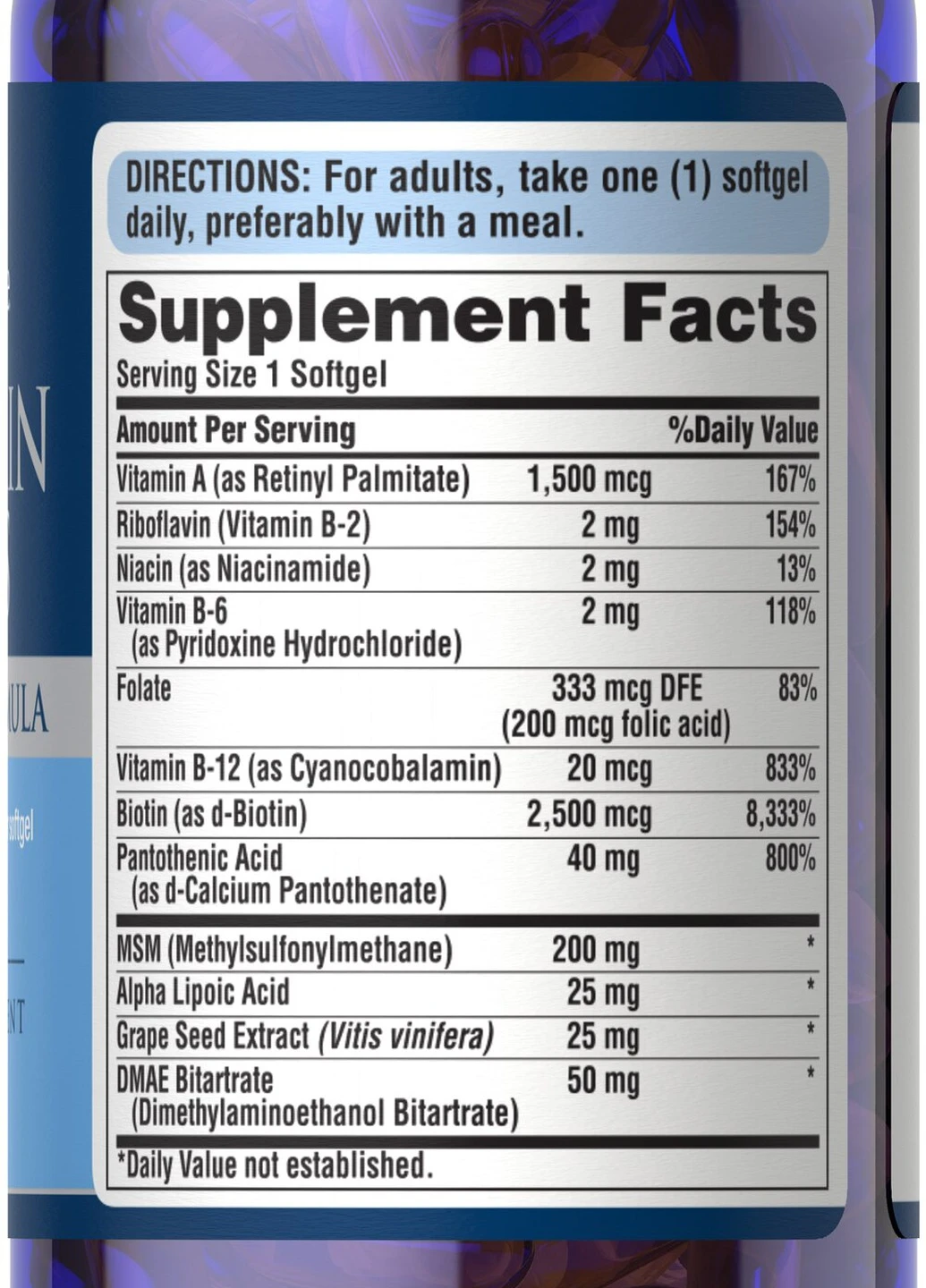Для волосся, шкіри, нігтів Puritan's Pride Hair, Skin & Nails One Per Day Formula 30 Softgels Puritans Pride (255189549)