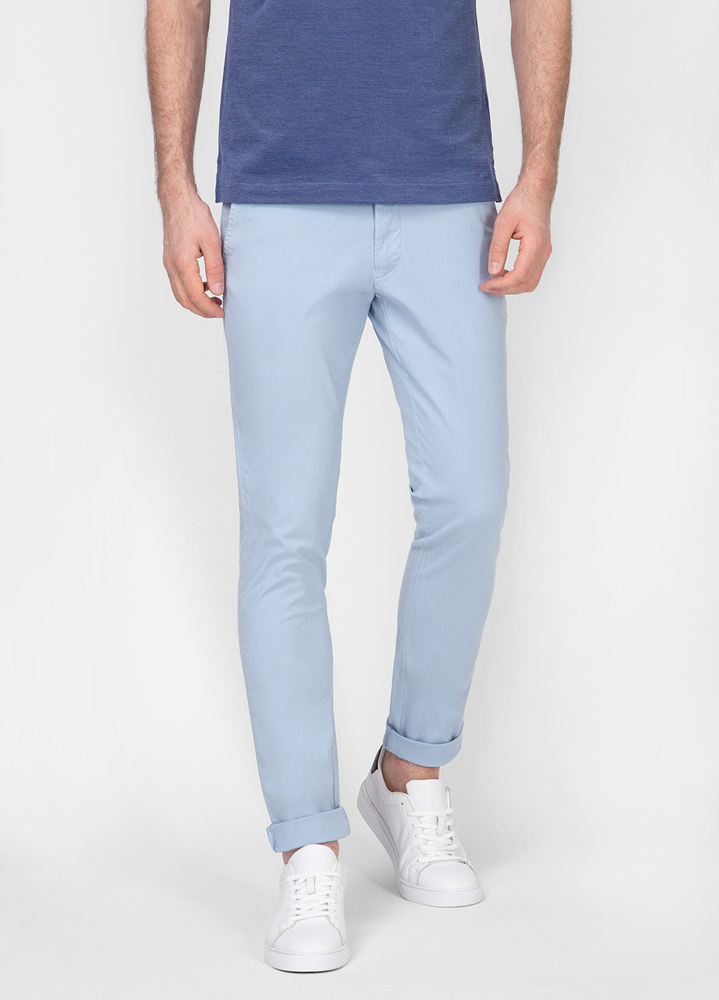 Голубые кэжуал демисезонные зауженные брюки Gant