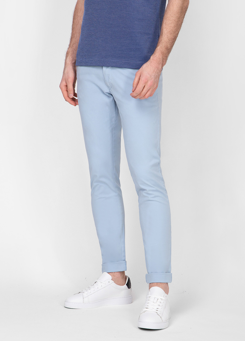 Голубые кэжуал демисезонные зауженные брюки Gant