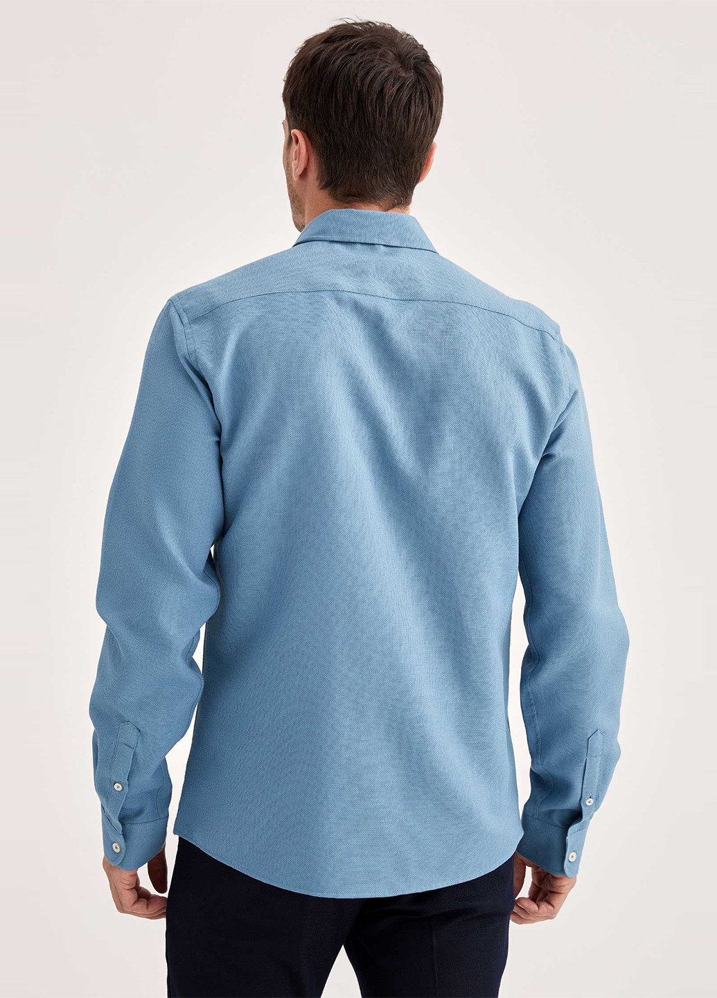 Темно-голубой кэжуал рубашка DeFacto