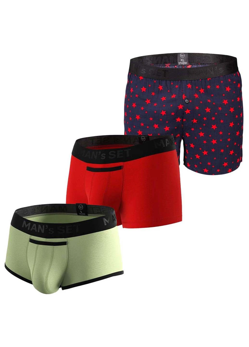 Комплект трусов MIX TEST Classic Sport Shorts Black Series 3шт MAN's SET (254337071)