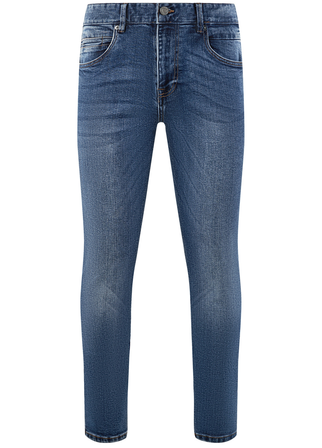 Синие демисезонные прямые джинсы Oodji