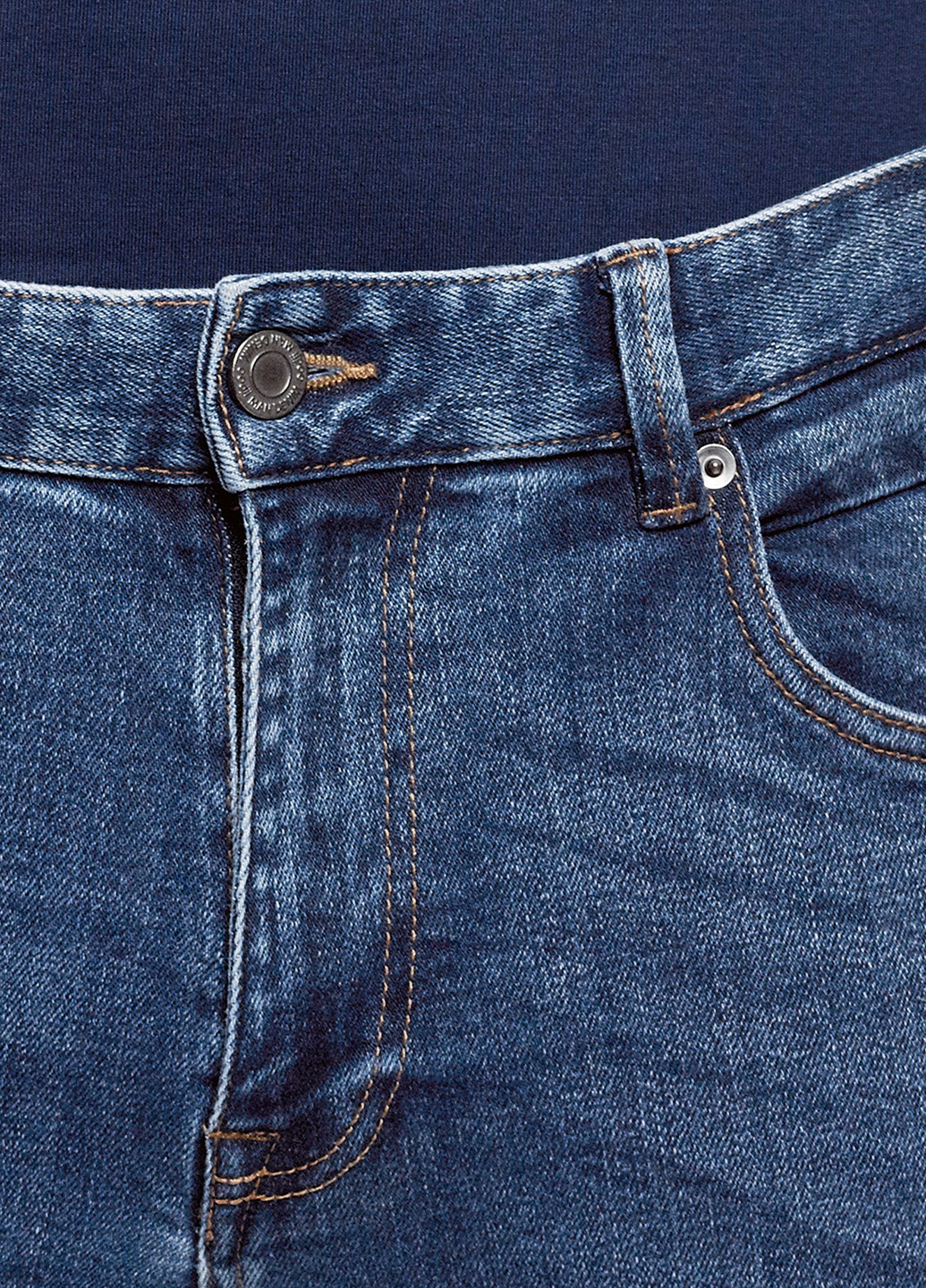 Синие демисезонные прямые джинсы Oodji