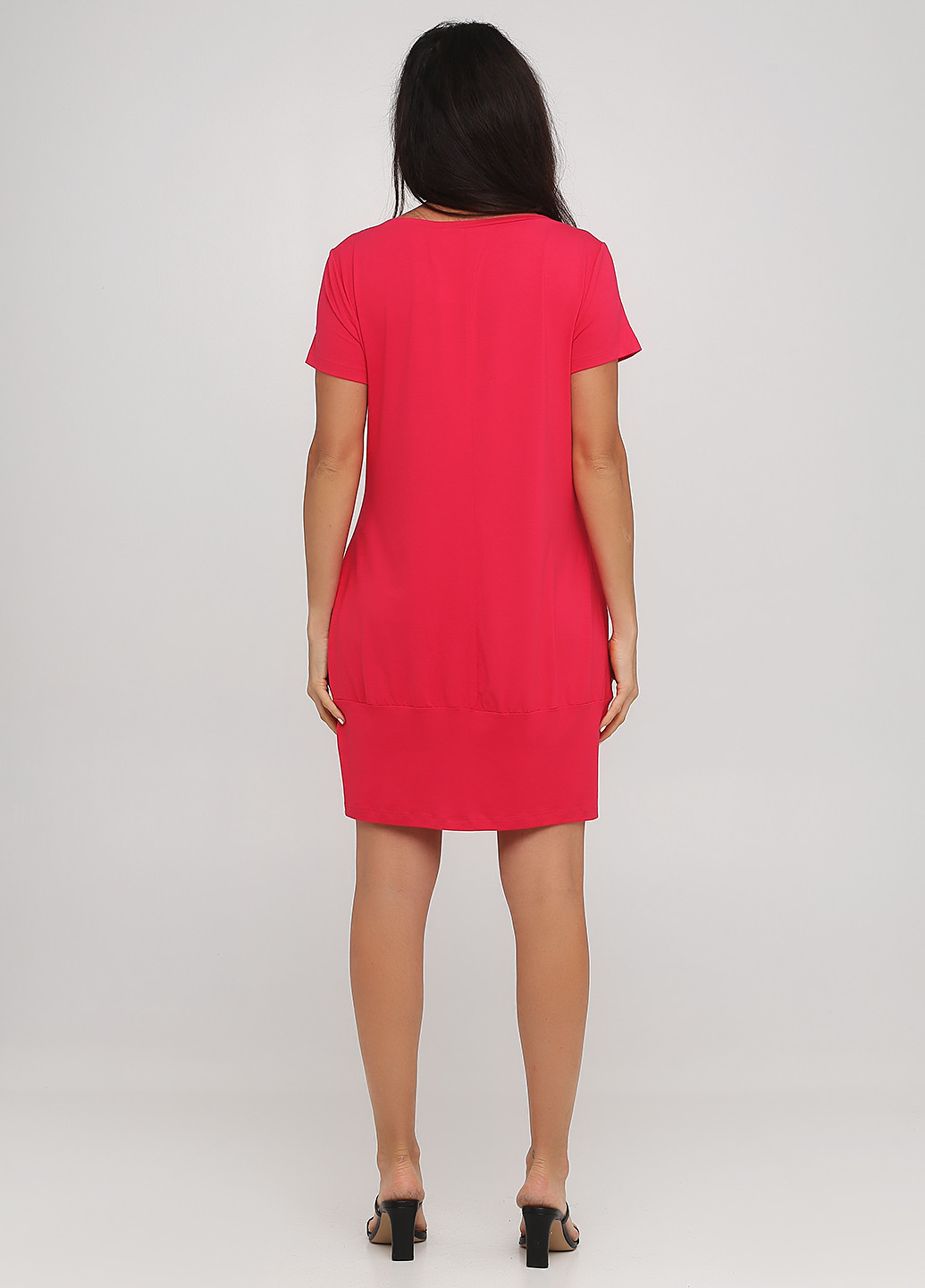 Малинова кежуал плаття, сукня сукня-футболка La Mode Est Avous з абстрактним візерунком