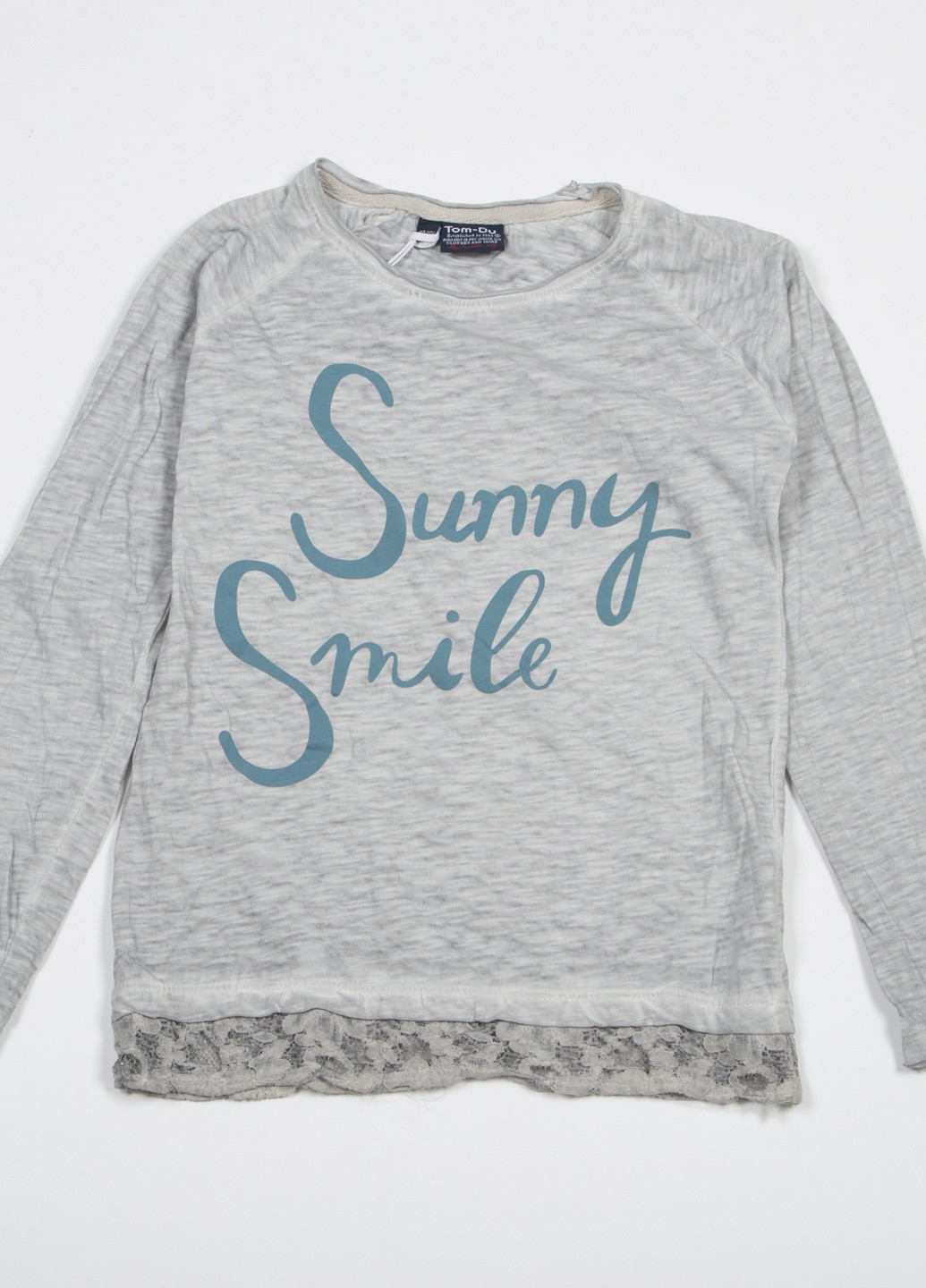 Серый демисезонный кэжуал лонгслив TOM DU меланж