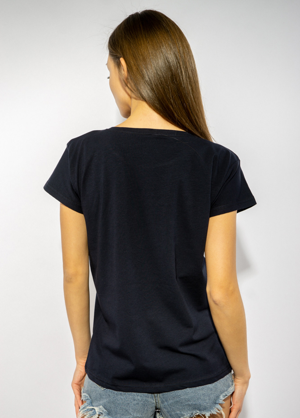 Темно-синяя летняя футболка Time of Style