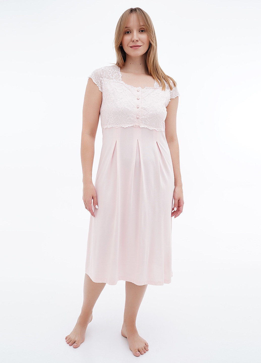 Персиковый демисезонный комплект (ночная рубашка, халат) Cotpark