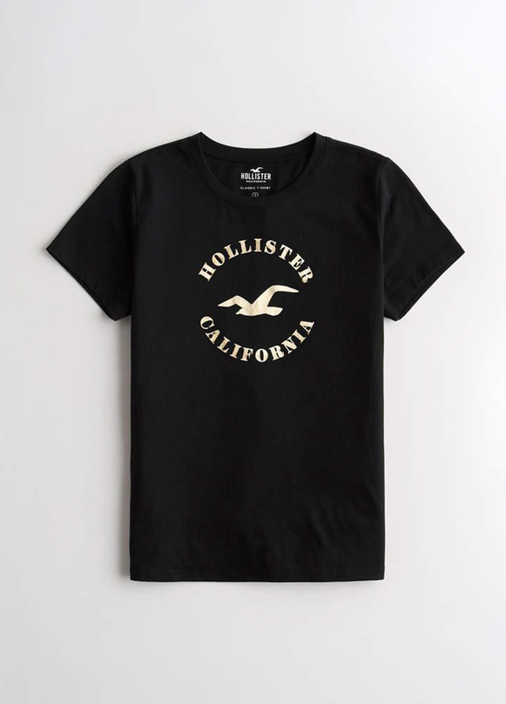 Черная летняя футболка Hollister