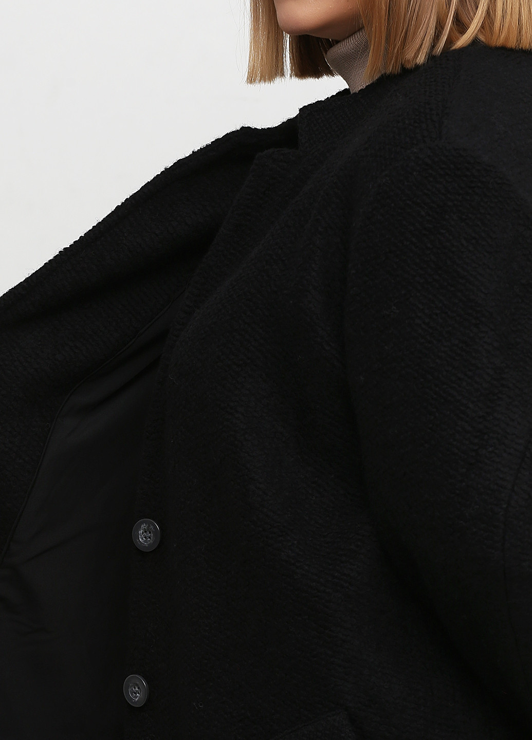 Черное демисезонное Пальто однобортное Heine
