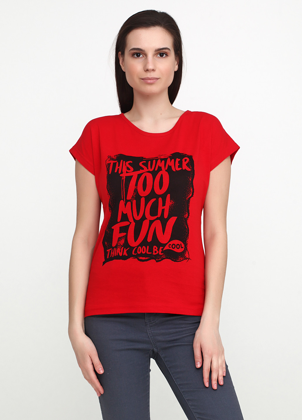 Красная летняя футболка Carla Mara