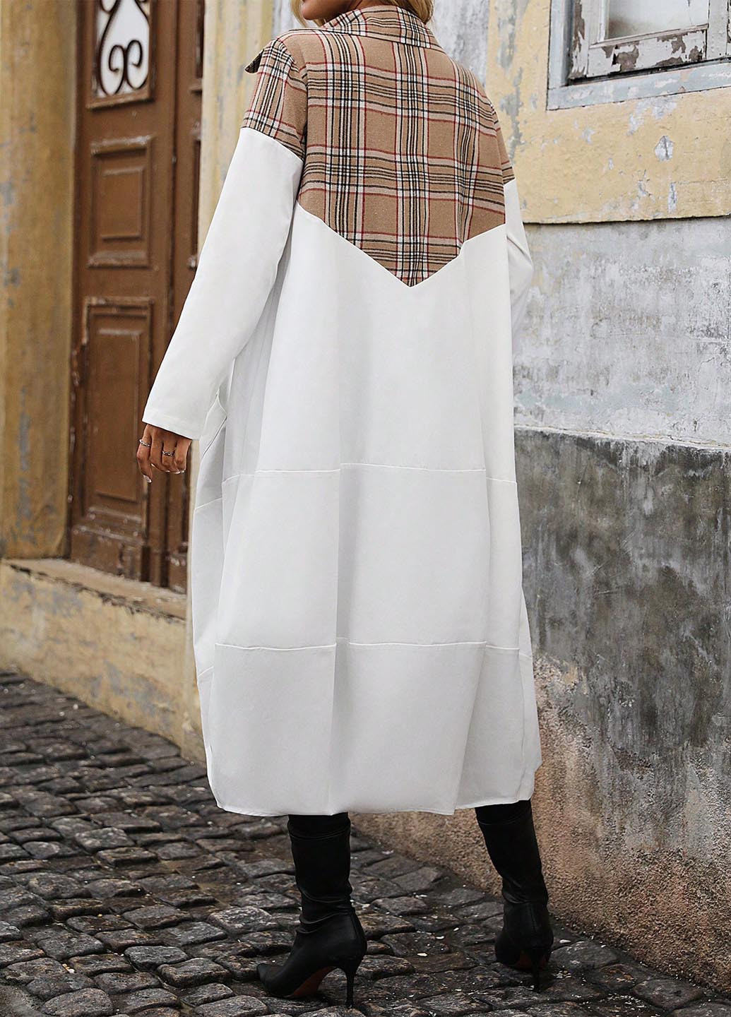 Білий демісезонне Пальто однобортне SHEIN