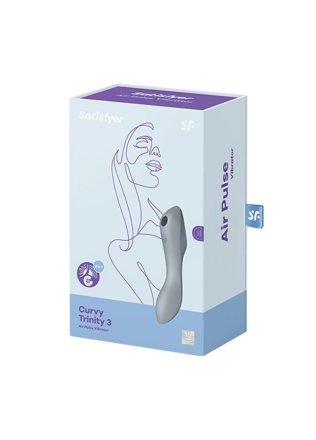 Вакуумний стимулятор із вібрацією Curvy Trinity 3 BlueGrey Satisfyer (254150578)