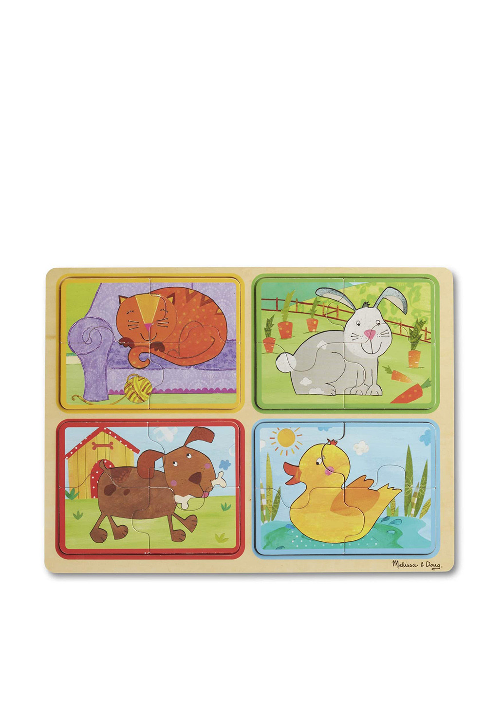 Деревянные пазлы Игривые друзья, 32х3,5х24,5 см Melissa & Doug (251711127)