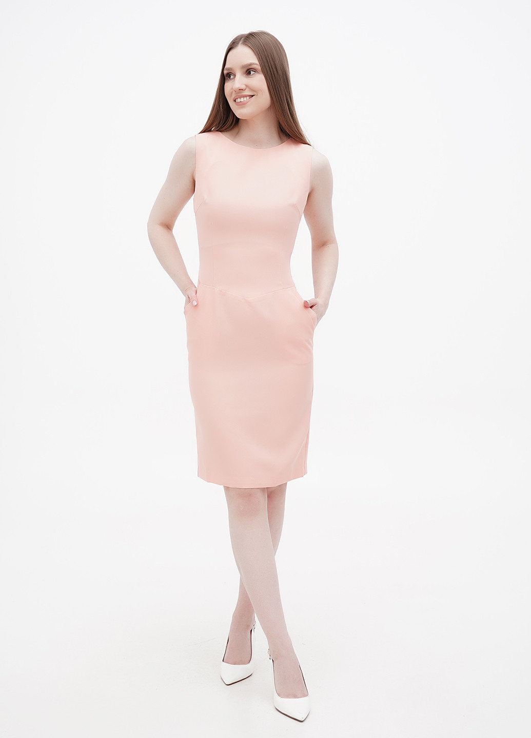 Світло-рожева кежуал сукня футляр Laura Bettini однотонна