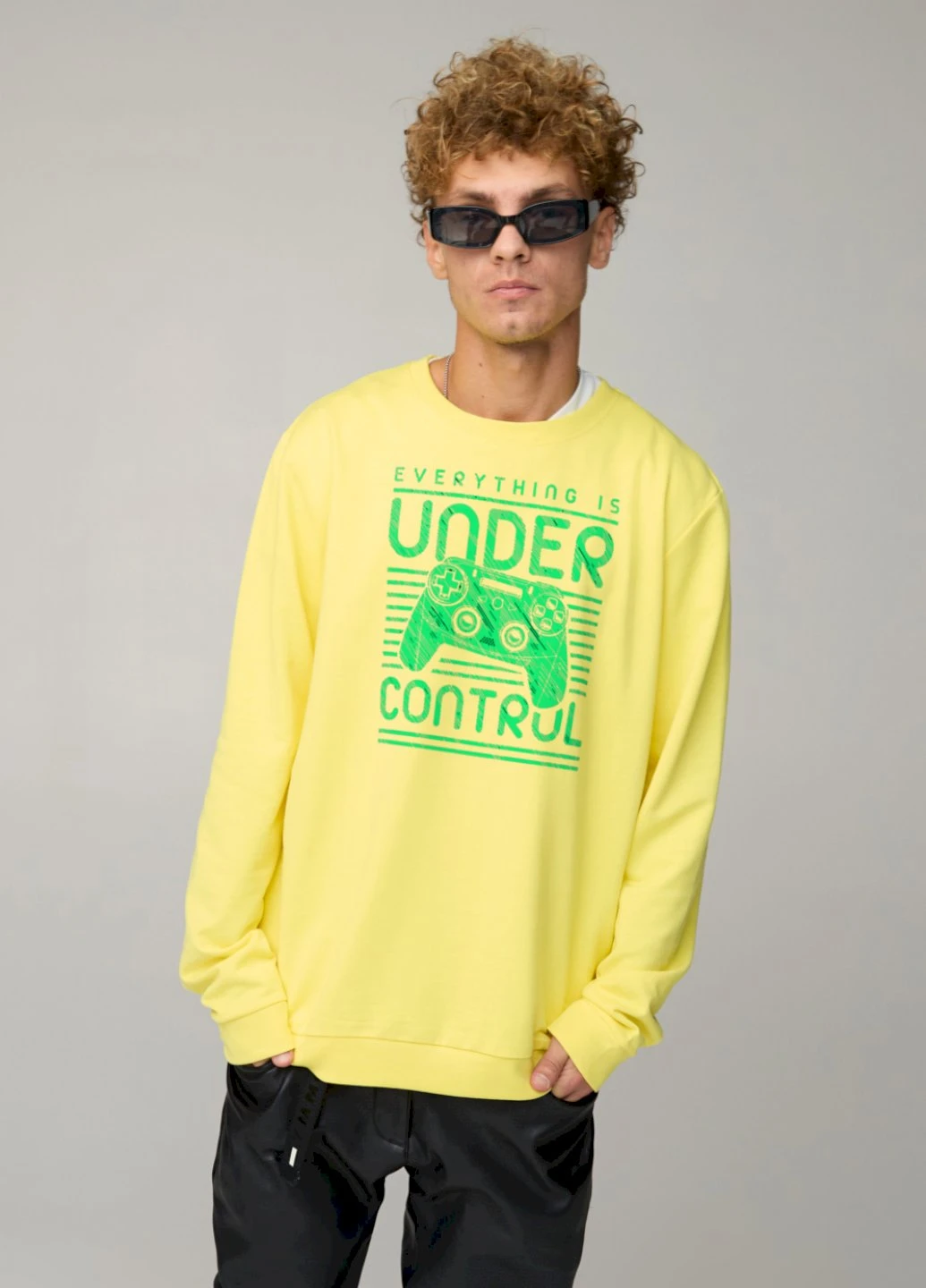 Жовтий свитшот мужской oversize /no flis/ YAPPI малюнок (254557566)