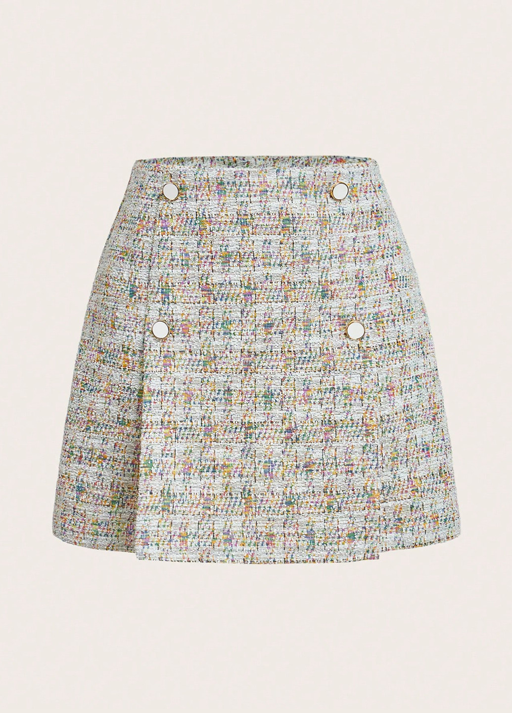 Разноцветная кэжуал с геометрическим узором юбка SHEIN а-силуэта (трапеция)