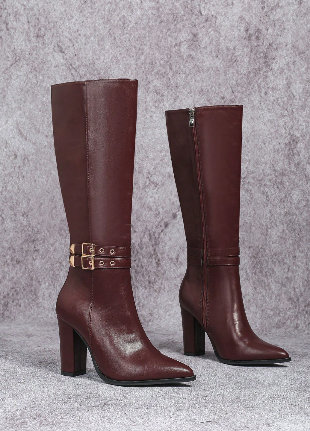 Осенние сапоги ботфорты SHEIN с пряжкой, люверсы