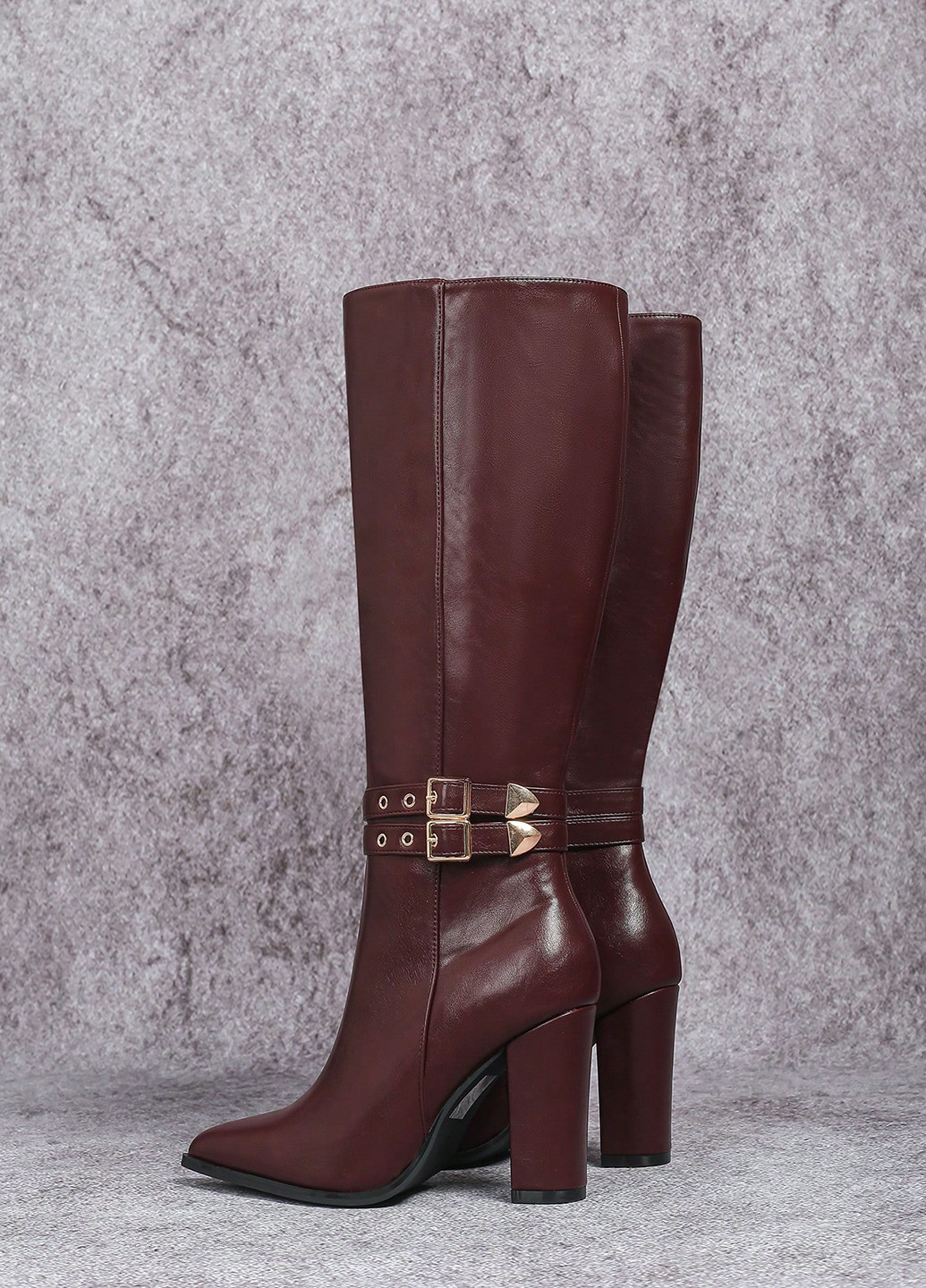 Осенние сапоги ботфорты SHEIN с пряжкой, люверсы