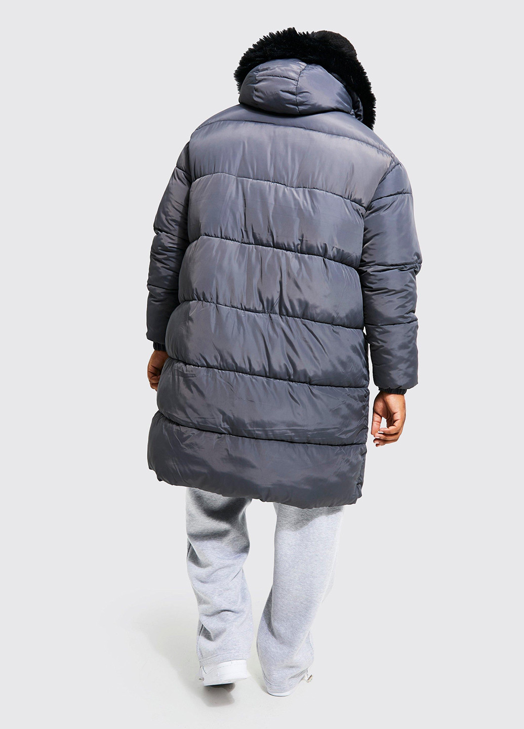 Серая зимняя куртка Boohoo