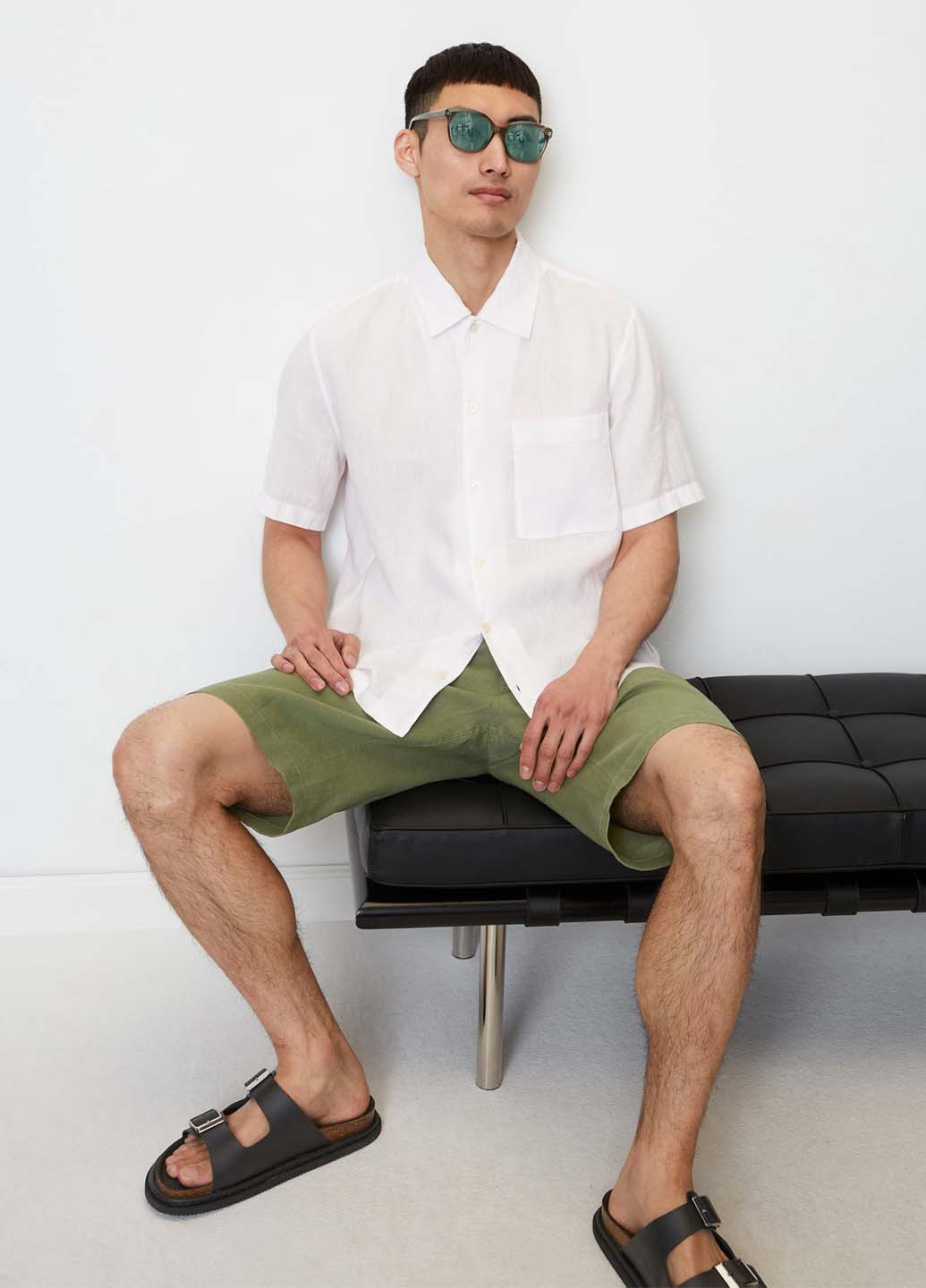 Белая кэжуал рубашка однотонная Marc O'Polo