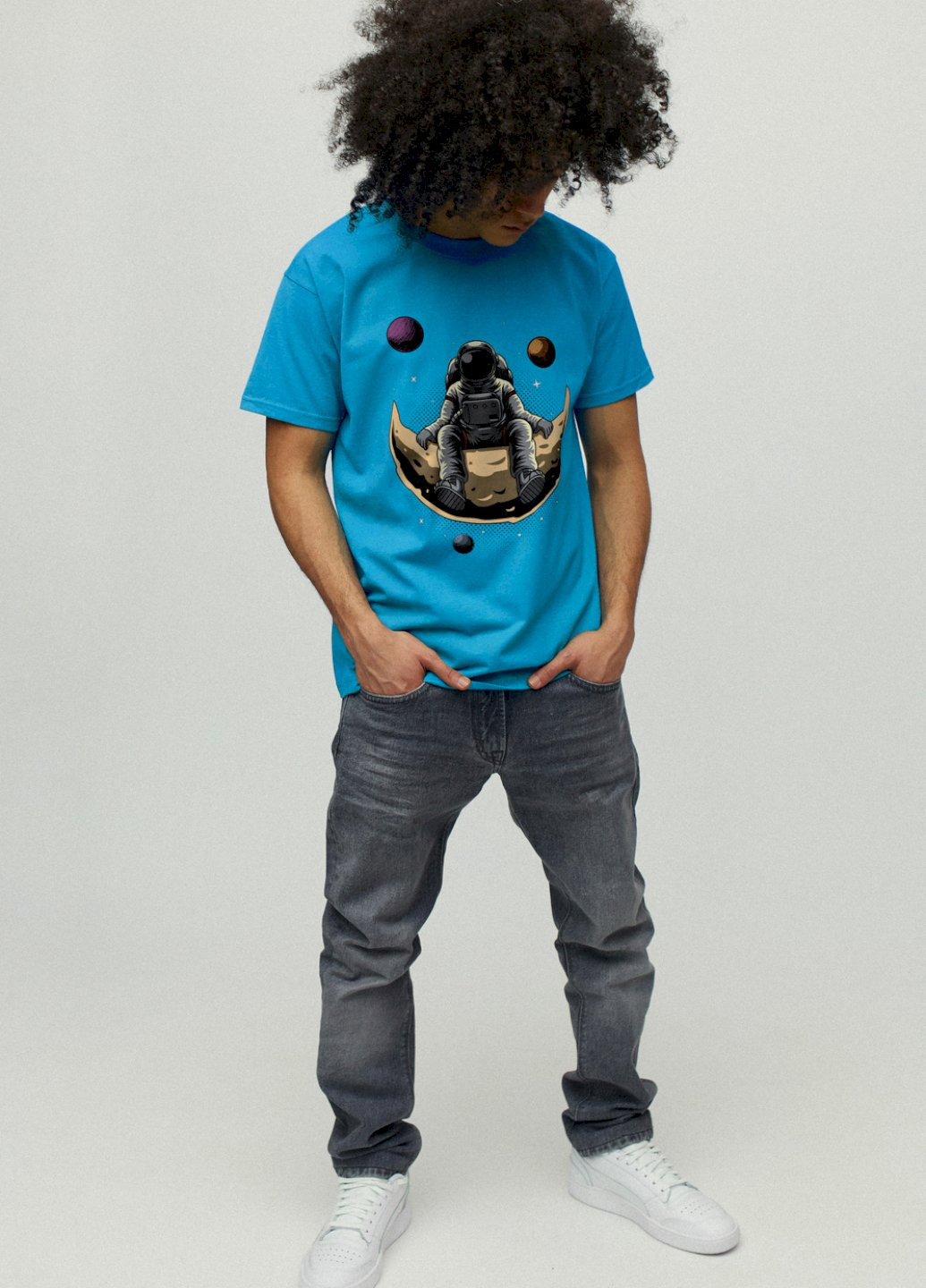 Светло-синяя футболка мужская YAPPI