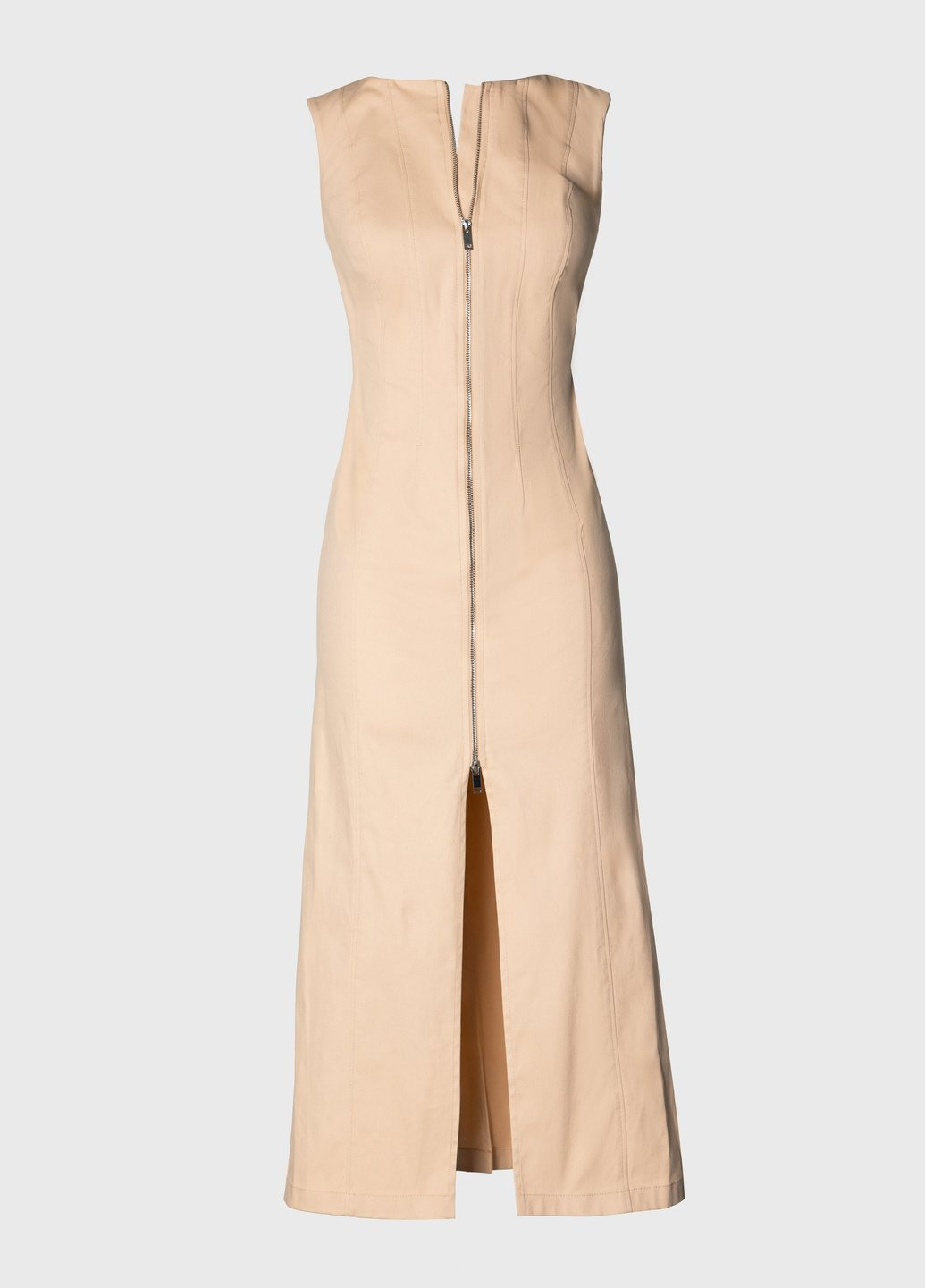Бежевое кэжуал платье Gepur однотонное